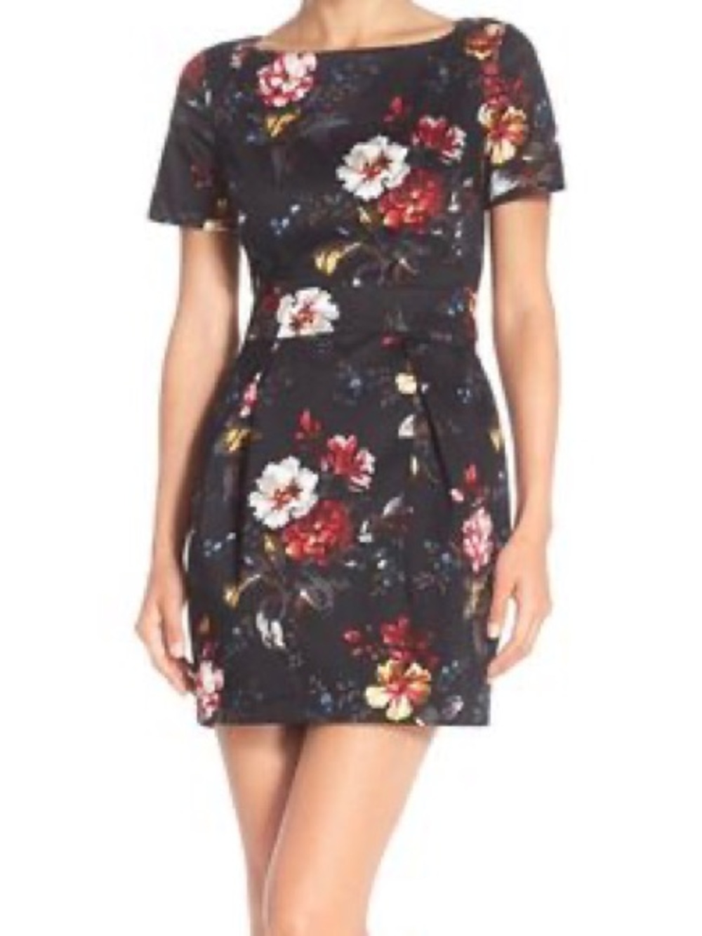 French Connection Black Floral Mini Dress size 10